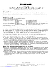 Speakman SEF-18XY Installation, Maintenance & Operation Instructions