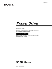 Sony UP-TX1 Series Driver Manual