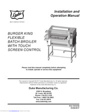 Duke FBBT-PC-120 Installation And Operation Manual