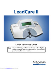 Magellan LeadCare II Quick Reference Manual