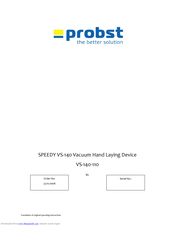 probst SPEEDY VS-140 User Manual