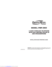 PHONEMATE PMP-3860 Operating Manual