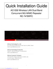 Edimax RE-7478RPC Quick Installation Manual