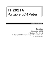 Tonghui TH2821A Operation Manual