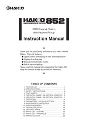Hakko Electronics 852 Instruction Manual