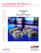 Rose electronics CRK-T1DFXDM-DLT Installation And Operation Manual