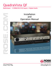 Rose electronics QuadraVista QF Installation And Operation Manual