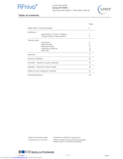 UWT RFnivo RF 8000 Series Technical Information/Instruction Manual