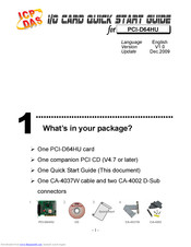 ICP DAS USA PCI-D64HU Quick Start Manual