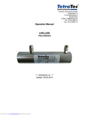 Tetratec Instruments LFE-LDS Operation Manual