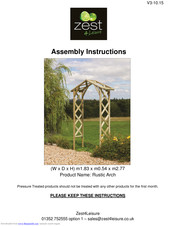 Zest 4 Leisure Rustic Arch Assembly Instructions