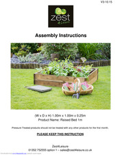 Zest 4 Leisure Raised Bed 1m Assembly Instructions