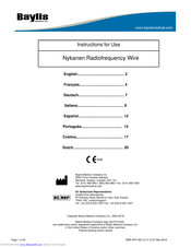 Baylis Medical Nykanen RFK-265 Instructions For Use Manual