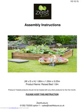 Zest 4 Leisure Raised Bed 1.8m Assembly Instructions