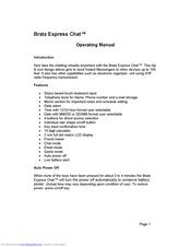 Bratz Express Chat Operating Manual