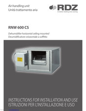 Rdz RNW 600 CS Instructions For Installation And Use Manual