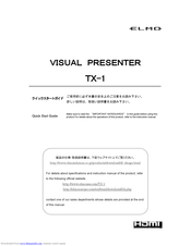 Elmo TX-1 Quick Start Manual
