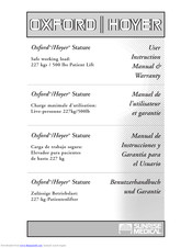 Sunrise Medical Oxford/Hoyer Stature User Instruction Manual & Warranty