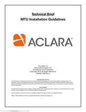Aclara MTU Installation Manuallines