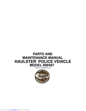 Cushman HAULSTER 898487 Parts And Maintenance Manual