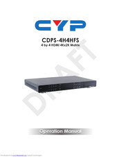 CYP CDPS-4H4HFS Operation Manual