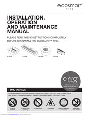 Fire Company EcoSmart Fire BK Series Installation, Operation And Maintenance Manual