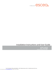 Escea EP1350 Installation Instructions And User Manual