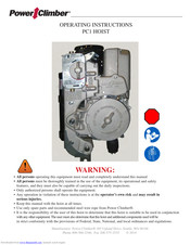 Power Climber Wind PC1-1000E Operating Instructions Manual