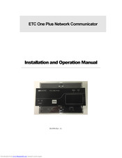 Satec ETC One Plus Installation And Operation Manual