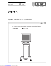 Sirona CEREC 3 Operating Instructions Manual