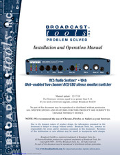 Broadcast AES Audio Sentinel + Web Installation And Operation Manual