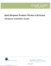 RF Technologies CODE ALERT Quick Response Premiere Wireless Call System Hardware Installation Manual