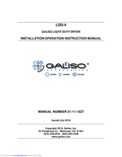 Galiso LDD-4 Installation/Operation Instruction Manual