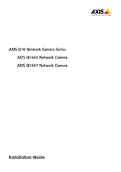 Axis Q1647 Installation Manual