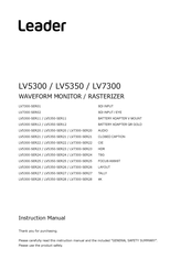 Leader LV5300 Instruction Manual