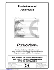 PLYMOVENT Junior LM-2 Product Manual
