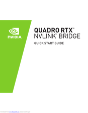 Nvidia QUADRO RTX NVLINK Quick Start Manual