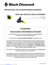 Black Diamond Equipment HELIO 145 Installation, Use And Maintenance Manualbook