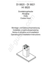 AEG DI 8821 Operating And Installation Instructions