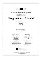 Uniform Industrial MSR110 Programmer's Manual