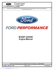 Ford PERFORMANCE M-6007-X2302E Manual