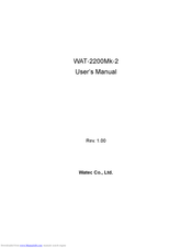Watec WAT-2200Mk-2 User Manual
