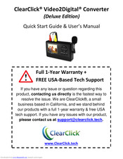 ClearClick Video2Digital Deluxe Edition Quick Start Manual And User Manual
