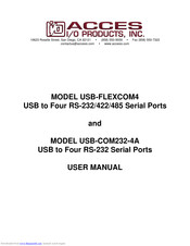 Acces I/O Products USB-COM232-4A User Manual