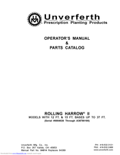 Unverferth Rolling Harrow II Operator's Manual/Parts Catalog
