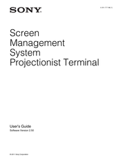 Sony Screen Management System User Manual