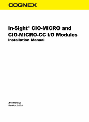 Cognex In-Sight CIO-MICRO-CC Installation Manual