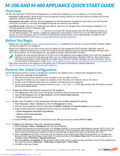 Paloalto Networks M-200 Quick Start Manual