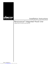 Dacor Renaissance RNIHL30 Installation Instructions Manual