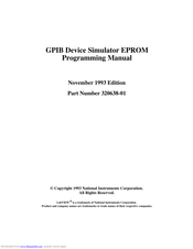 National Instruments GPIB Device Simulator EPROM Programming Manual